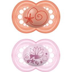 Mam Pearl Ages 6 Months And Up Pacifier In Pink/purple (2-Pack) purple 2 Pack