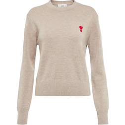 Ami Paris De Coeur Crewneck Sweater Women - Beige