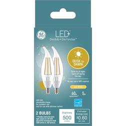 GE LED Plus 60-Watt EQ CA11 Soft White Decorative LED Light Bulb (2-Pack) 93121492