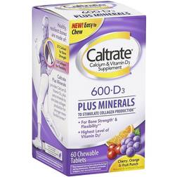 Caltrate 60-Count Chewable 600+D3 Plus Minerals Fruit 60