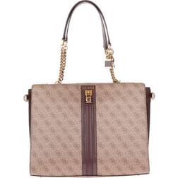 Guess Ginevra Logo Hand Bag - Brown