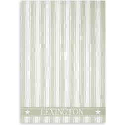 Lexington Icons Cotton Twill Waffle Striped Kökshandduk Grön, Vit (70x50cm)