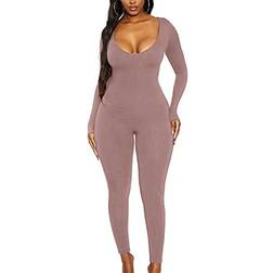 Mulisky Women's Sexy Long Sleeve Bodycon Jumpsuit