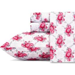 Betsey Johnson Skull Rose Trellis Bed Sheet White, Pink, Grey (233.7x198.1cm)