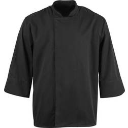 White Unisex Atlanta Chef Jacket - Black