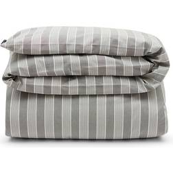 Lexington Striped Lyocell/cotton Påslakan Grå, Vit (220x220cm)