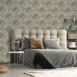 Boutique Martha Duck Egg Floral Wallpaper