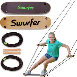 Flybar Swurfer Treeskate Natural Stand-Up Skateboard Swing, Black Grip Tape