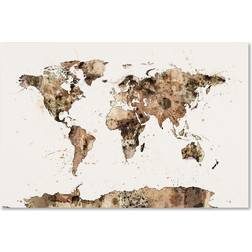 Trademark Fine Art Maps 12-in H 19-in W Maps Print on Framed Art