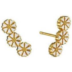 Lund Copenhagen Marguerite Earrings - Gold/White