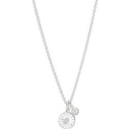 Lund Copenhagen Daisy Necklace - Silver/Pearl/White