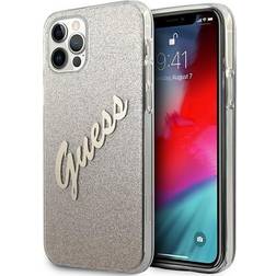 Guess Glitter Apple iPhone 12 Cover Smartphone Oro