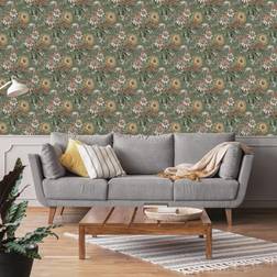 Boutique Martha Viridian Floral Wallpaper