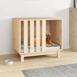 vidaXL Caseta Para Perros Madera Maciza De Pino 70x50x62 cm - Marrón