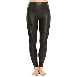 Spanx Faux Leather Moto Leggings - Very Black