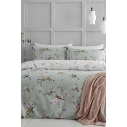 Catherine Lansfield Songbird Reversible Duvet Cover Green