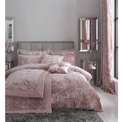 Catherine Lansfield Crushed Double Set Duvet Cover Pink