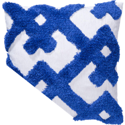 Svanefors Ines tuftat geometriskt Kuddöverdrag Brun, Blå (45x45cm)