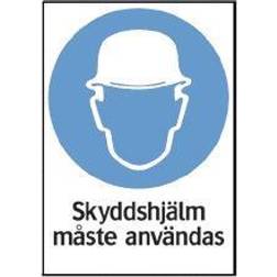 Skylt 35-2514 210X297 MM Skyddshjälm måste användas