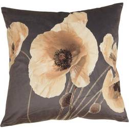 Fondaco VALLMO blomma, 48X48cm Kuddöverdrag Rosa, Gul, Beige, Brun