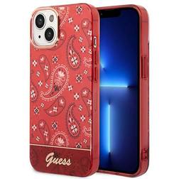 Guess Coque pour iPhone 14 Plus TPU Bandana Rouge