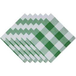 Design Imports Shamrock Buffalo Check Cloth Napkin Green, White (50.8x50.8)