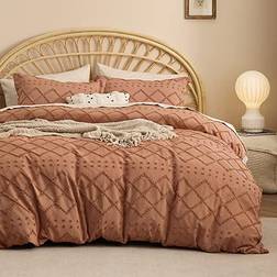 Bedsure Boho Duvet Cover Grey, Beige, Brown, White, Black, Pink, Blue, Purple, Green (228.6x228.6cm)