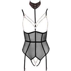 Abierta Fina Crotchless Body With Removable Suspender Straps