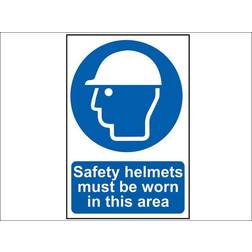 Scan Self adhesive semi-rigid PVC Safety Helmets Must Worn This Area