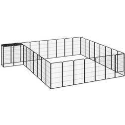 vidaXL 34-Panel Dog Playpen Steel