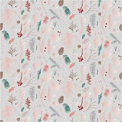 Creativ Company Gift wrap, Spruce and pine cones, W: 50 cm, 80 g, light grey, mute colours, 5 m/ 1 roll