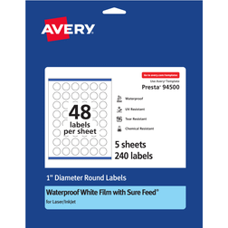 Avery Waterproof Round Labels with Sure Feed Print to the Edge 1