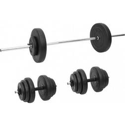 vidaXL Langhantel und Kurzhantel mit Gewichten 60 kg