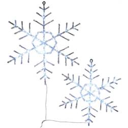 National Tree Company 24 20 Christmas Yard Hexagon Ice Crystal Snowflake Pair Decoration