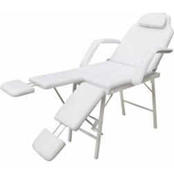 vidaXL Mobil ansigtsbehandlingsstol kunstlæder 185 x 78 x 76 cm hvid