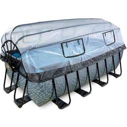 Exit Toys Frame Pool 4x2x1.22m (12v Sand filter) Grå Soltak Värmepump