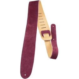 Perri's 2-1/2" Suede Leather Guitar Strap Burgundy