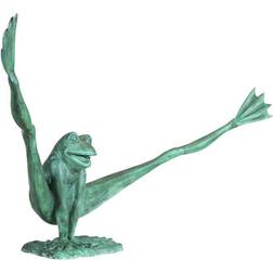 Design Toscano Crazy Legs, Leap Frog Bronze Garden Giant