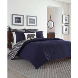 Eddie Bauer King Kingston Reversible Duvet Cover Blue, Red