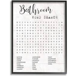 Stupell Industries Bathroom Word Search Fun Family Daphne Polselli Framed Art