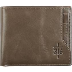 Leather Wallet for Men 3:16 Cross John 3:16 Bible Verse Classic Taupe Bifold Wallet Christian