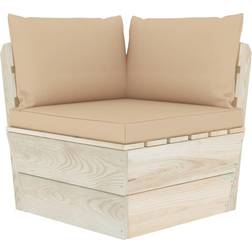 vidaXL Hynder pallesofa 3 stof Stolehynde Beige