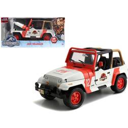 Jada 1992 Jeep Wrangler 12 White and Red "Jurassic World" Movie (2015) "Hollywood Rides" Series 1/24 Diecast Model Car