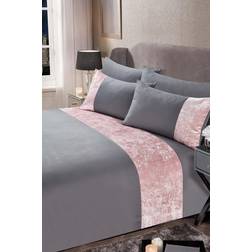 Sienna Crushed Duvet Cover Pink, Silver (198x198cm)