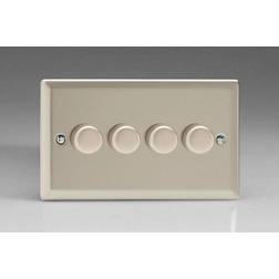 Varilight JNDP254 Classic Satin Chrome 4 Gang 2-Way Push-On/Off LED Dimmer 0-120W V-Pro