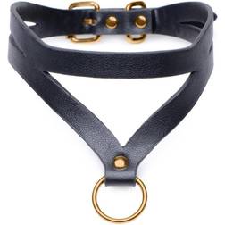 Master Series Bondage Baddie Collar With O-ring Black/Gold