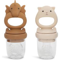 Konges Sløjd Fruit Feeding Pacifier Dragon 2 pack Caramel/Sunkiss