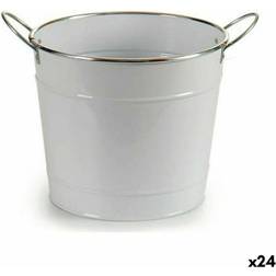 Planter With handles Silver Metal