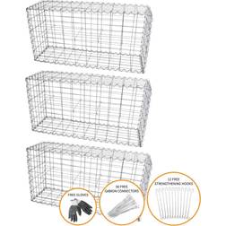 MonsterShop Gabion Baskets Garden Outdoor Cages Mesh Wire