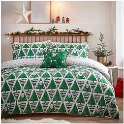 Furn Seek Santa Christmas Duvet Cover Green, White